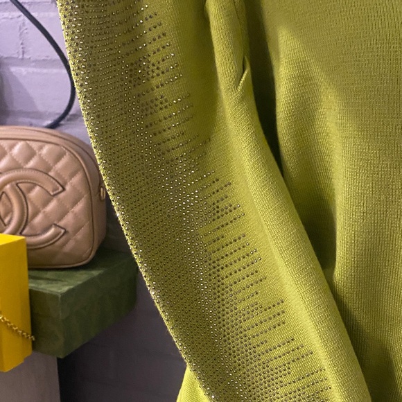 Ashley Stewart Lime Green Crew Neck Sweater - Picture 2 of 4